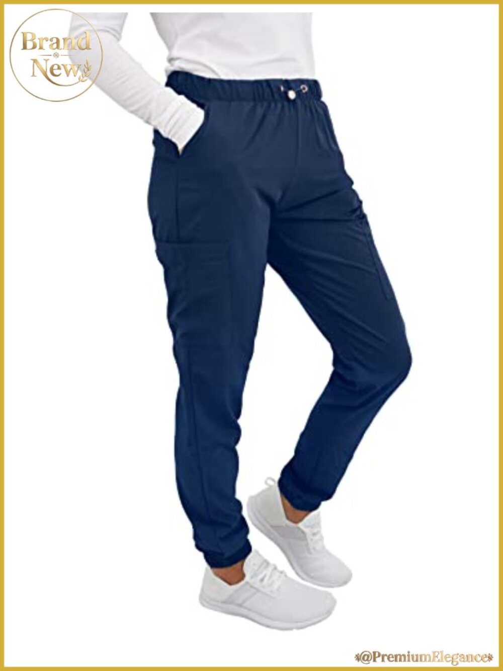 Women's Jogger Scrub Pants Slim Fit 4 Pockets Stretch Medical Uniform